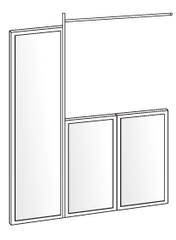 EASA Evolution two half height shower panels with a full height panel