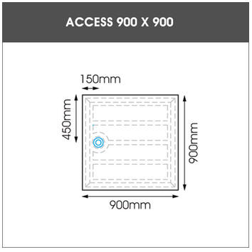 900 x 900 EASA ACCESS low profile shower tray