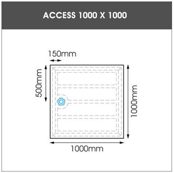 1000 x 1000 EASA ACCESS low profile shower tray
