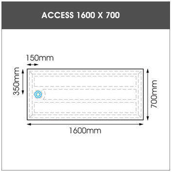 1600 x 700 EASA ACCESS low profile shower tray