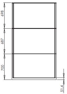 Vertical dimensions for the 1200mm alcove shower pod