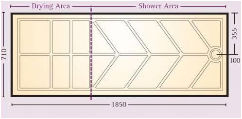 Blackdown low profile shower tray 1850 x 710mm bath replacement size shower tray