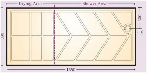 Blackdown low profile shower tray 1850 x 830mm bath replacement size shower tray