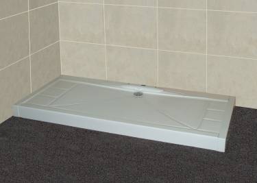 Mendip low level showertray with above ground waste outlet