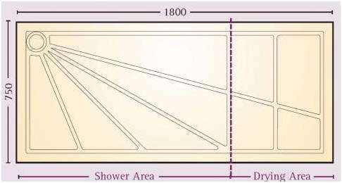 IMPEY Quantock shower tray 1800 x 750