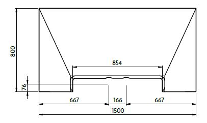 Aquadec Linear 3 1500mm x 800mm diagram