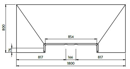 Aquadec Linear 3 1800mm x 800mm diagram