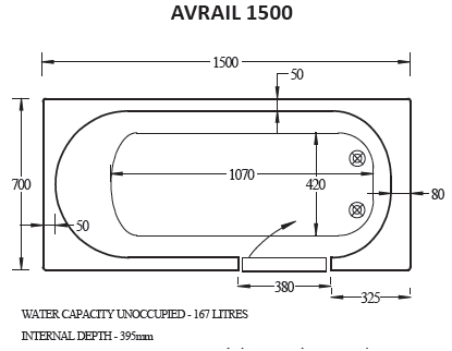 Avrail 1500 walk in bath diagram