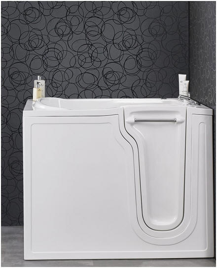 California walk in bath (Right Hand model shown) with side door that opens inward