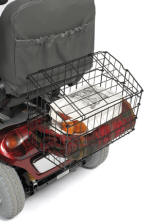 Wire basket with hinged lid to fit on the rear of scooter buggies