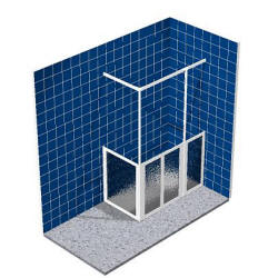 Corner shower enclosure suitable for disabled access with two half height doors and panels