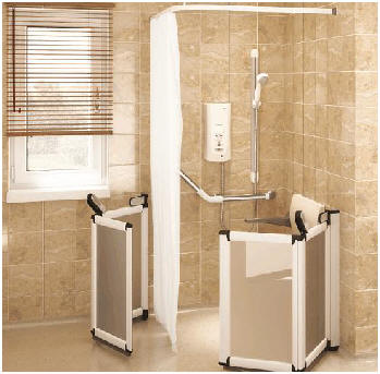 Half height shower doors ideal for carer assistance
