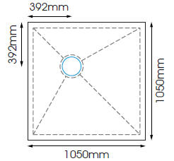 EASA DEK 2 1050 x 1050 Wet room shower floor former