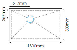 EASA DEK 6 1300 x 800 Wet room shower floor former