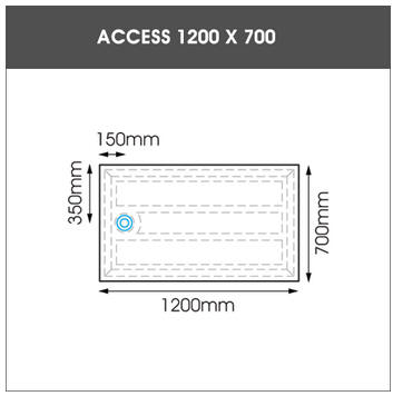 1200 x 700 EASA ACCESS low profile shower tray