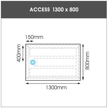 1300 x 800 EASA ACCESS low profile shower tray