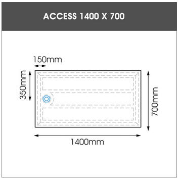 1400 x 700 EASA ACCESS low profile shower tray