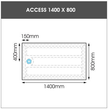 1400 x 800 EASA ACCESS low profile shower tray