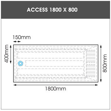 1800 x 800 EASA ACCESS trimmable low profile shower tray