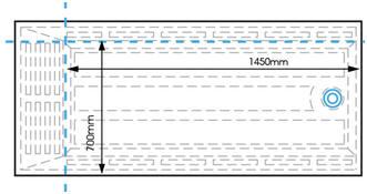 1700 x 800 EASA ACCESS trimmable low profile shower tray dia 1