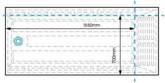 1800 x 800 EASA ACCESS trimmable low profile shower tray dia 2