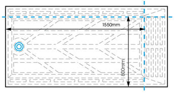 1800 x 900 EASA ACCESS trimmable low profile shower tray dia 2