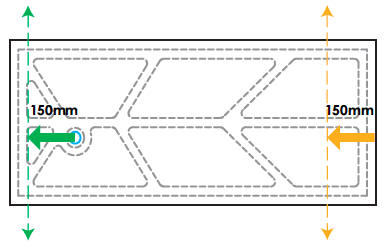 Trimmable areas on EASA COMBI rectangular shower trays