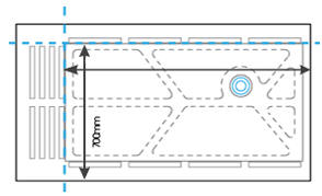 COMBI 1500 X 800 LOW PROFILE SHOWER TRAY TRIMMABLE AREA 2