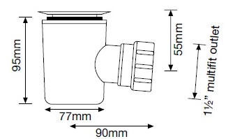 Waste outlet gully and trap for the Level Access shower tray by EASA