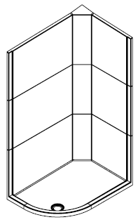 Envirotec 1200 x 800 ofset quadrant shower pod shell.