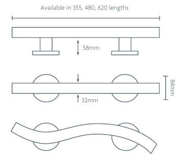 Polished Stainless Steel grab rails diagram