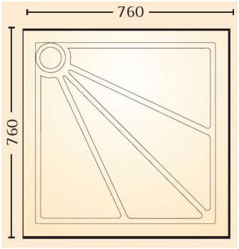 IMPEY Quantock shower tray 760 x 760