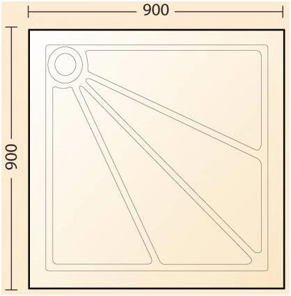 IMPEY Quantock shower tray 900 x 900