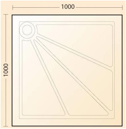 IMPEY Quantock shower tray 1000 x 1000