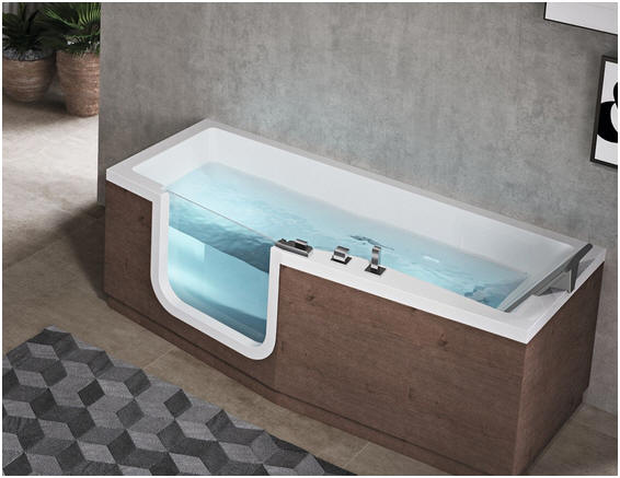 Novellini IRIS walk in bath with bath mixer/filler and Burlington colour bath panels