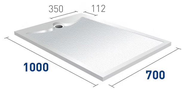 Middleton 2 low profile shower tray 1000 x 700