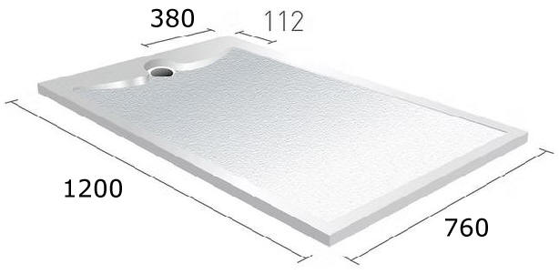 Middleton 2 low profile shower tray 1200 x 760