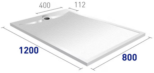 Middleton 2 low profile shower tray 1200 x 800