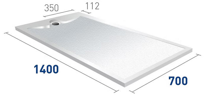 Middleton 2 low profile shower tray 1400 x 700