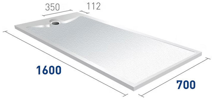 Middleton 2 low profile shower tray 1600 x 700