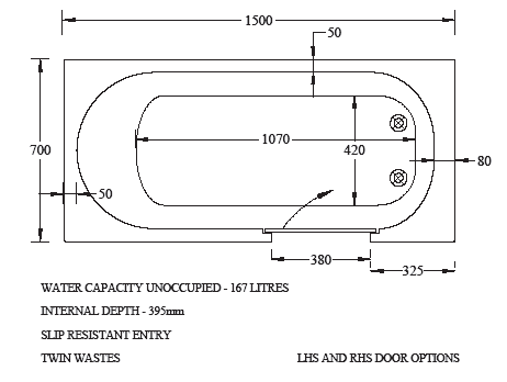 ABALONE Walk in bath diagram 2