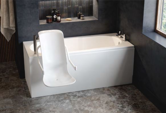 Mantaleda OMEGA care bath with powered lift and traverse seat