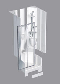 Coram 800 alcove shower pod diagram