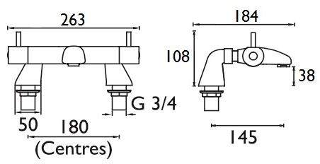 Artisan Lever Bath Mixer diagram