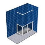 Corner enclosure configured with a single and a bi fold door
