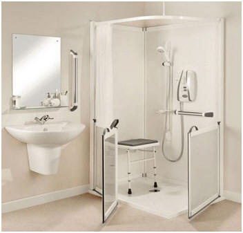 All in one shower enclosures with half height doors